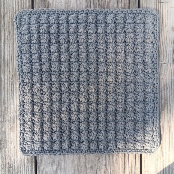 Hand Crafted Crochet Wash Cloths 2-pack Dish Cloths Brown and gray textured - Picture 2 of 4